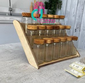 استند ادویه چوبی (18 تایی قابل تنظیم )