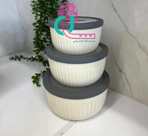 ظرف سه تیکه درب رنگی (دایره)