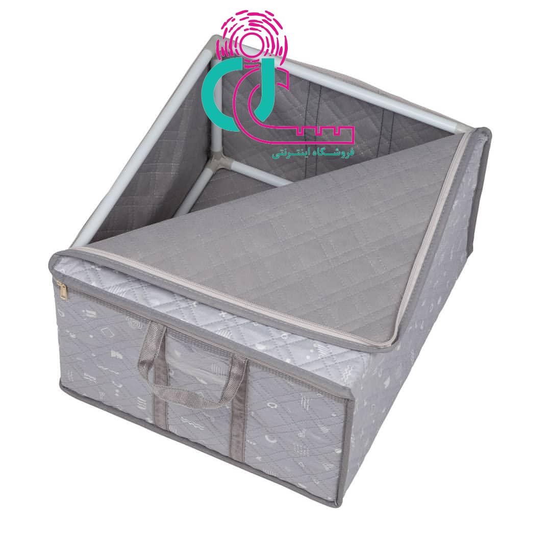 باکس اسکلت دار پارچه ای سایز نیم (تارتان قهوه ای)